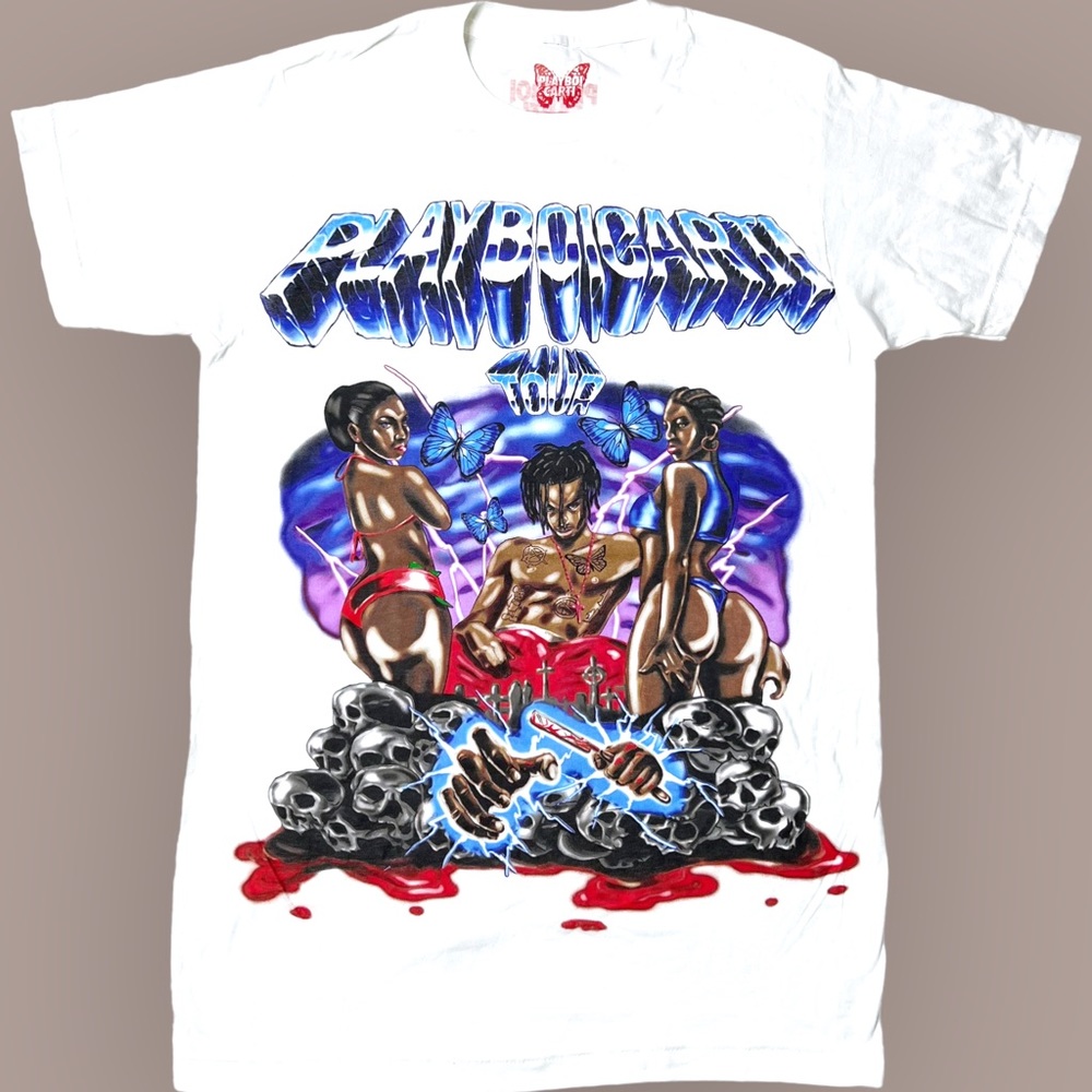NWOT Playboi Carti Official Tour Graphic T-Shirt in White Unisex S